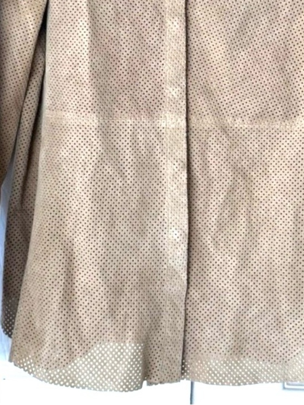Ecru Suede Leather Jacket size XL - Picture 8 of 9